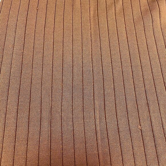 Free People Brown Ribbed Knit Stretch Boho Midi Straight Skirt Size Medium M - Picture 5 of 9